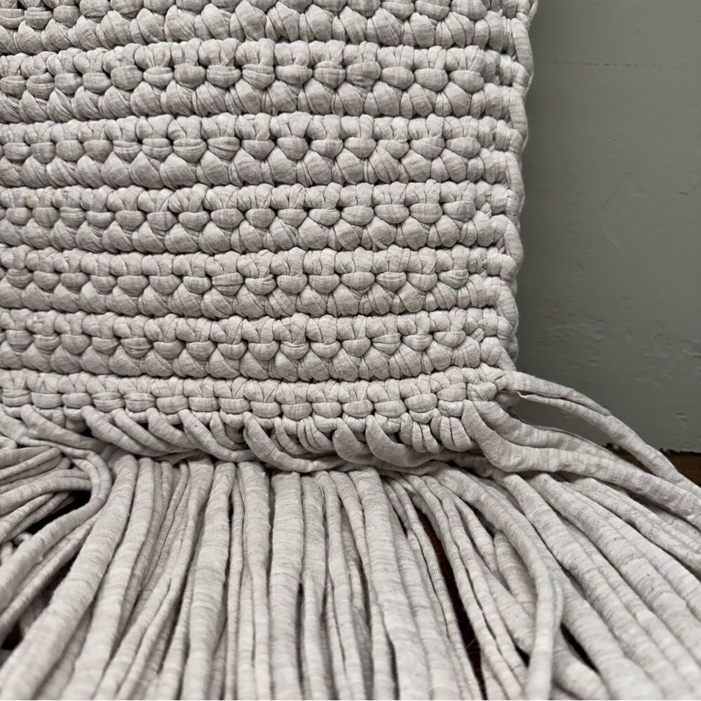 Binge Knitting | Anthropologie | Maria Clutch woven fringe cycled cotton clutch - Picture 5 of 7